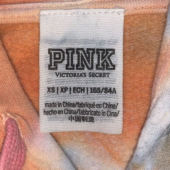 Victoria’s Secret Pink Women’s Size XS Half Zip Tie Dye Cropped Sport Hoodie‎ - Picture 2 of 6